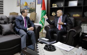 الرجوب يستقبل سفير مصر في فلسطين