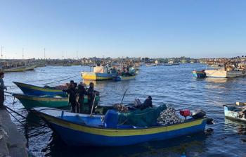 قوارب الصيد في شاطئ غزة