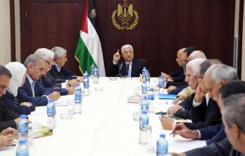 الرئيس محمود عباس خلال اجتماع اللجنة المركزية لحركة فتح مساء اليوم
