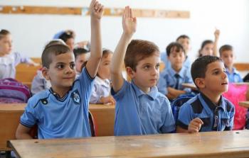 طلبة في إحدى المدارس بقطاع غزة -ارشيف-