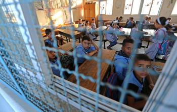 طلاب في مدارس الأونروا في قطاع غزة
