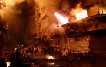 حريق هائل في نادي الرماية بالقاهرة