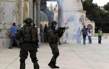 قوات الاحتلال الاسرائيلي في باحات المسجد الأقصى 