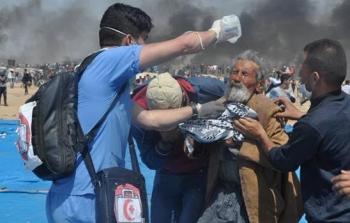 من مسيرة العودة الكبرى شرق غزة -ارشيف-