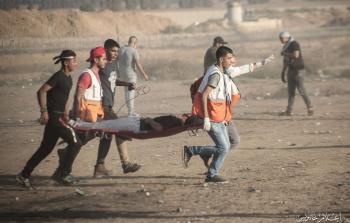 أحد الإصابات في مسيرات العودة شرق قطاع غزة اليوم