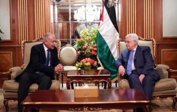 الرئيس الفلسطيني محمود عباس وامين عام جامعة الدول العربية احمد ابو الغيط