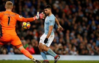 جانب من مباراة مانشستر سيتي وليستر سيتي