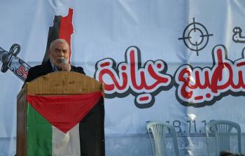 النائب الأول لرئيس المجلس التشريعي الفلسطيني أحمد بحر خلال مسيرات العودة بغزة