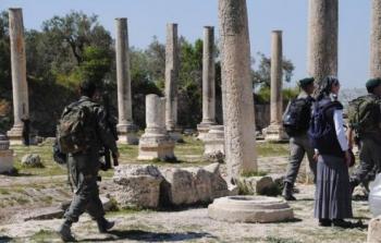 مستوطنون يقتحمون الموقع الأثري في بلدة سبسطية جنوب نابلس