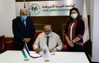 وزير التعليم العالي أبو مويس يرعى اتفاقية شراكة بين الجهاز المركزي للإحصاء  والجامعة العربية الأمريكية 