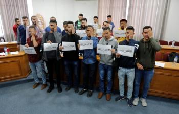 صحفيون وطلبة إعلام من غزة يتضامنون مع الصحفي معاذ عمارنة
