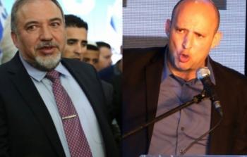 نفتالي بينيت وزير التعليم الاسرائيلي وأفيغدور ليبرمان وزير أمن الاحتلال -توضيحية-