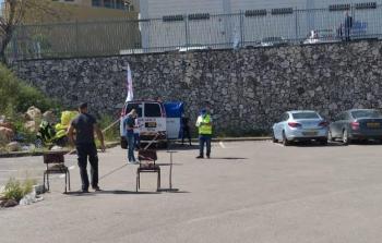 محطة لفحص الكورونا في أم الفحم، اليوم