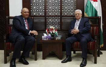 الرئيس الفلسطيني محمود عباس يلتقي وزير الخارجية المصري سامح شكري