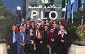 تيسير خالد يستقبل وفدا من الشخصيات والفنانين الفلسطينيين والعرب