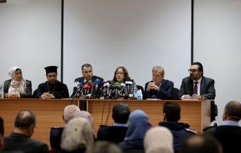 وزيرة الصحة مي الكيلة تتحدث خلال المؤتمر الصحفي في رام الله
