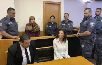 الشابة آية خطيب في قاعة المحكمة الإسرائيلية اليوم
