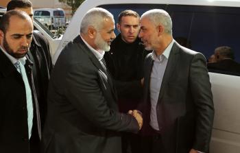 اسماعيل هنية ويحيي السنوار في غزة