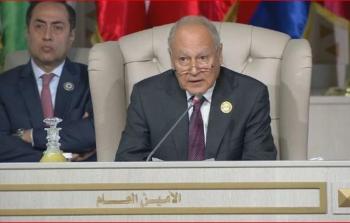 أحمد أبو الغيط خلال كلمته في القمة العربية بتونس