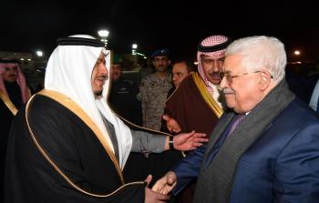 الرئيس محمود عباس، لدى وصوله للمملكة العربية السعودية في زيارة رسمية