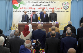  الرئيس محمود عباس، أثناء اجتماع المجلس الاستشاري لحركة فتح