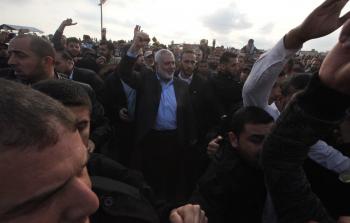 رئيس المكتب السياسي لحركة حماس إسماعيل هنية شرق غزة -ارشيف-