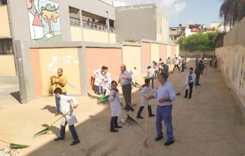 تنظيم حملة نظافة تطوعية بالتعاون مع مدرسة عبد الله أبو ستة