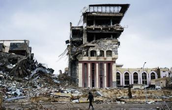 جامعة الموصل بعد حرقها