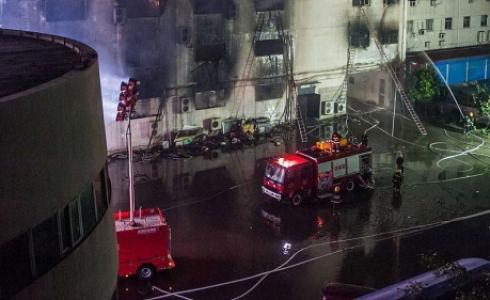 اندلاع حريق بأحد المباني في ولاية جيانغ سو، شرقي الصين