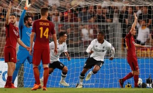 من مباراة روما الايطالي وليفربول الانجليزي في نصف نهائي دوري ابطال اوروبا