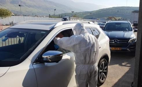 إحدى نقاط فحص الكورونا في دير الأسد