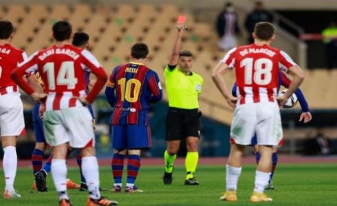 ميسي طُرد في نهائي كأس السوبر الإسباني