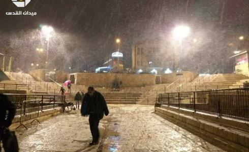 من تساقط الثلوج في القدس الليلة
