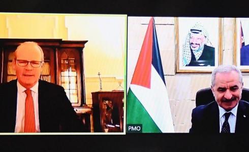 اشتية خلال لقائه بكوفيني اليوم الثلاثاء عبر "الفيديوكونفرنس