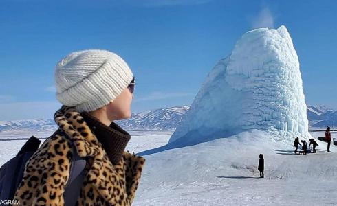 تشكل "بركان جليدي" مذهل في كازاخستان