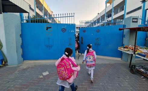 طلاب في أحد مدارس الأونروا