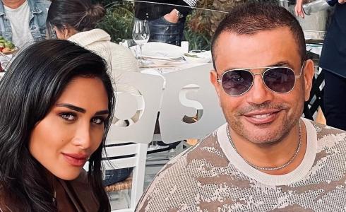 الفنان عمرو دياب مع انجي كيوان