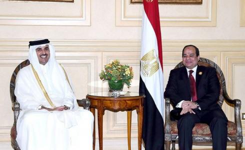 الرئيس المصري عبد الفتاح السيسي وأمير قطر