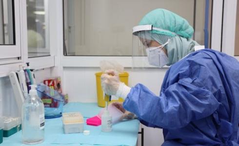 طبيب يعاين عينات فيروس كورونا في غزة