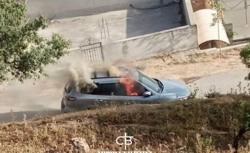 فلسطينيون يحرقون سيارة منفذي حاجز زعترة (يديعوت)