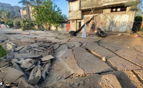 شوارع قصفت بمدينة غزة