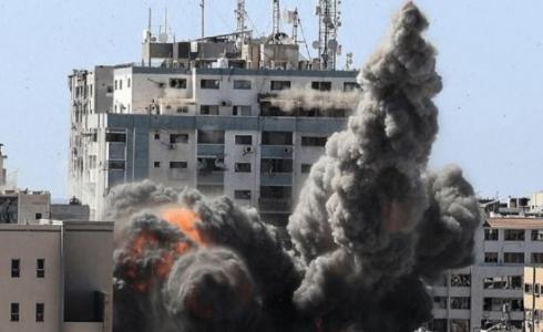 تدمير برج الجلاء في غزة