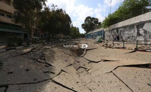 قصف غزة في محيط الجامعة الإسلامية اليوم الأربعاء