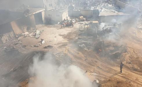 قصف مصنع للإسفنج شمال غزة