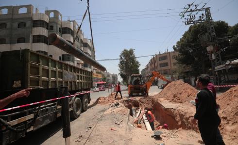 بلدية غزة تنجز أعمال صيانة لخط الصرف الصحي الناقل جنوب المدينة