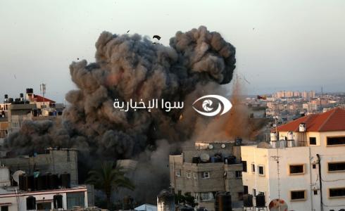 احدى الغارات العنيفة على قطاع غزة