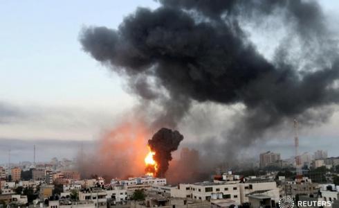 من القصف الإسرائيلي على غزة صباح اليوم الأربعاء