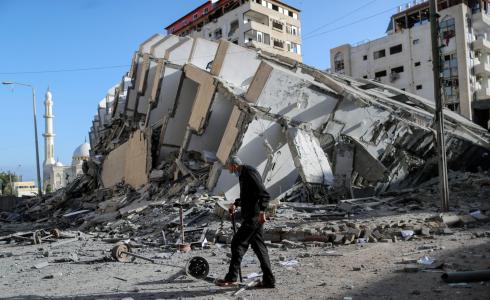 جانب من الدمار الذي خلفه القصف على غزة