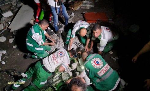 خلال البحث عن ضحايا جراء الاستهداف وسط مدينة غزة