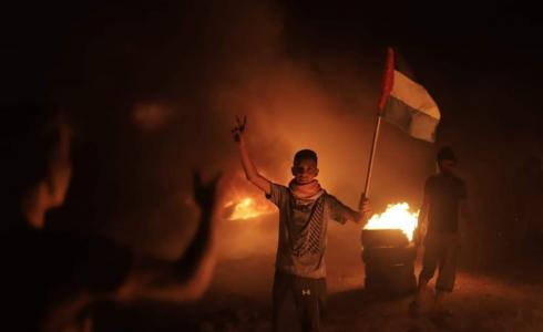 من فعاليات الإرباك الليلي على حدود غزة